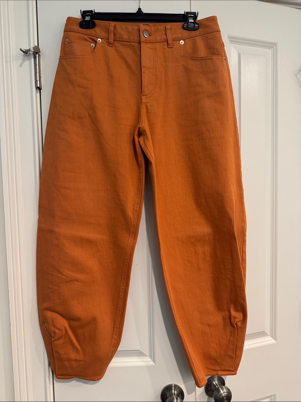 Tibi Orange High-Waist Tapered Pants